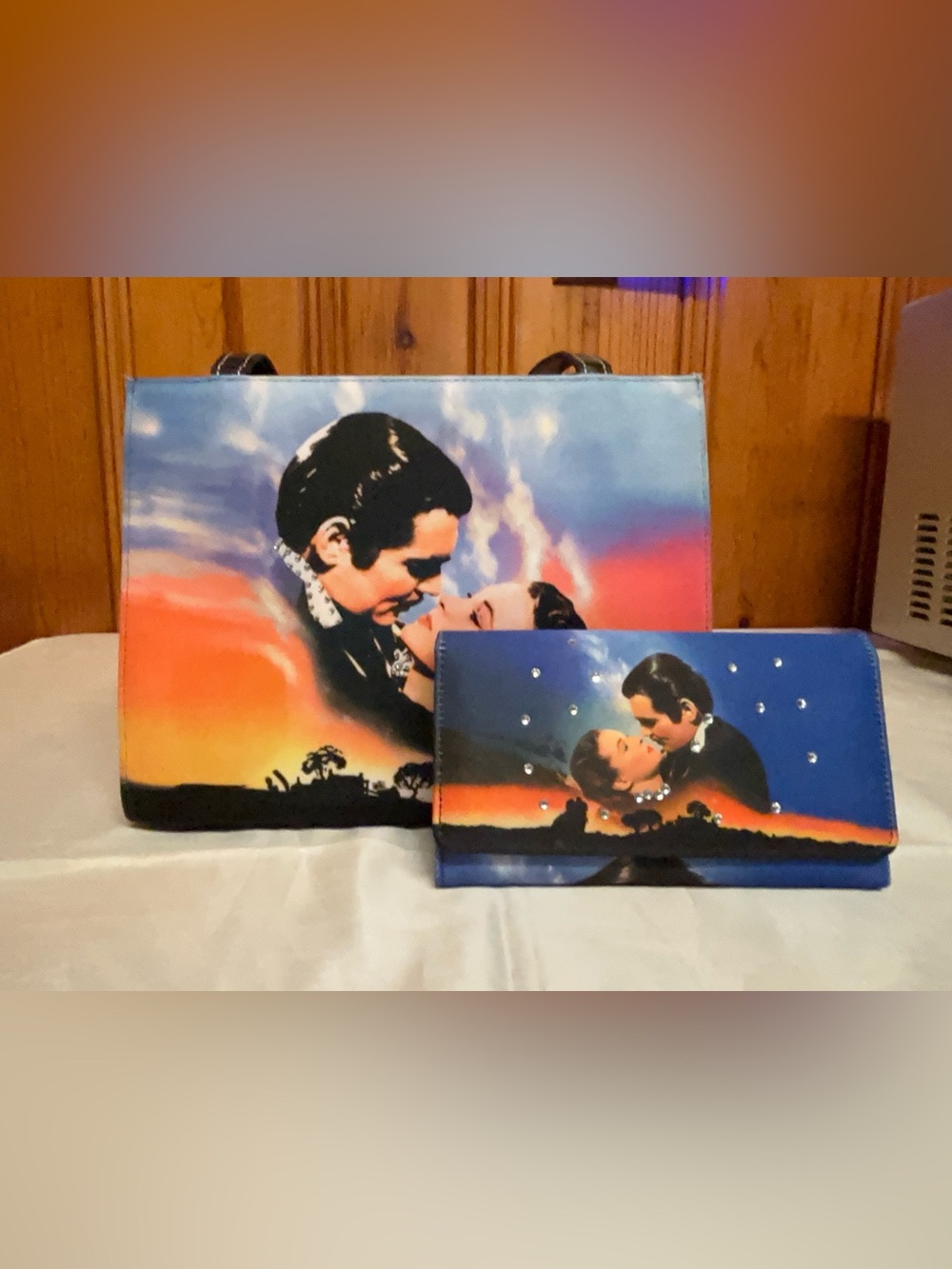 Gone With The Wind Retro Rhinestone Purse & Wallet Set
